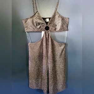 Divided metallic romper